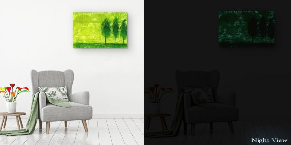 Canvas Wall Art - Three Abstract Green Trees
