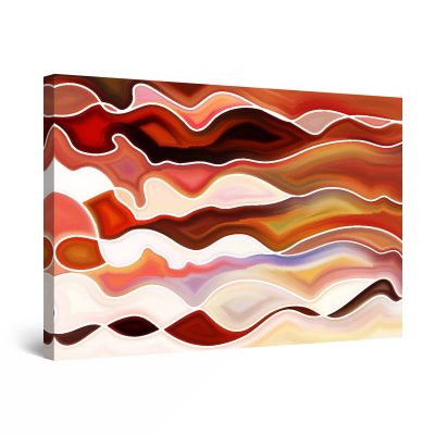 Canvas Wall Art - Brown Waves Abstract Design