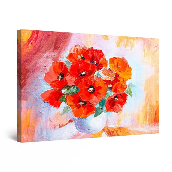 Canvas Wall Art - Amazing Red Poppies Morning