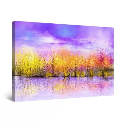 Canvas Wall Art - Mauve Pink and Orange Abstract