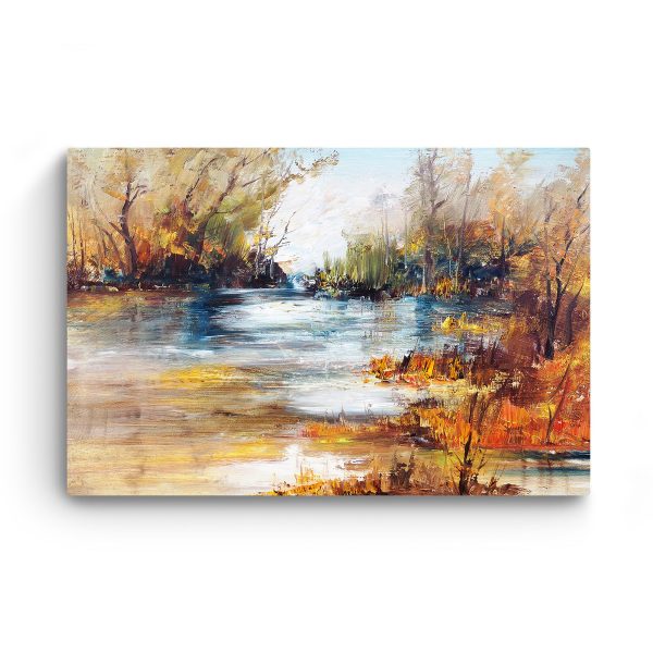 Canvas Wall Art - Brown Decor on the Lake