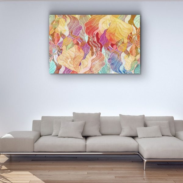 Canvas Wall Art - Abstract Multi Color Leves