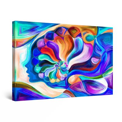 Canvas Wall Art - Abstract FACES Flower Power