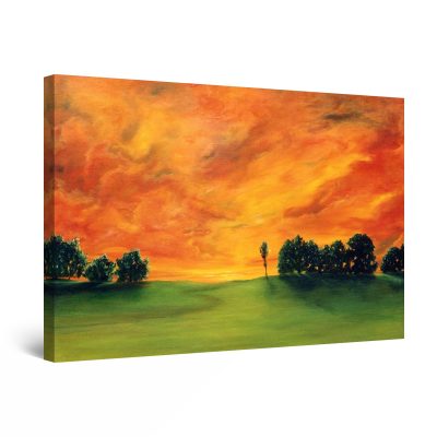 Canvas Wall Art - Tuscany Sunset Landscape