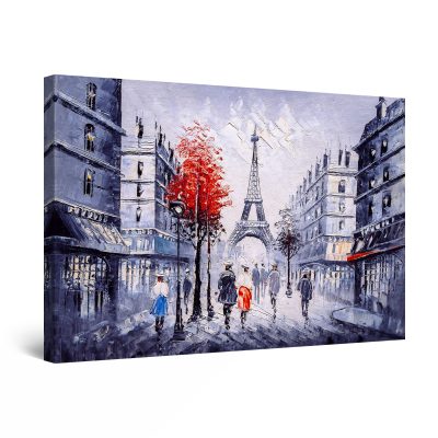 Canvas Wall Art - Red Paris Urban