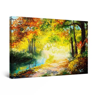 Canvas Wall Art - Colored Fall Decor in Forest