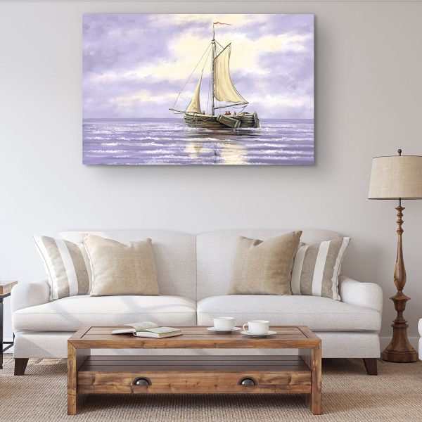 Canvas Wall Art - Abstract - Pirates on the Purple Sea Painting