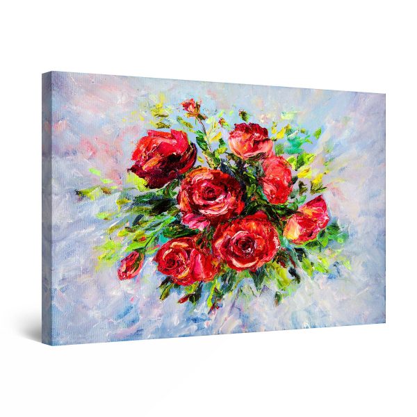 Canvas Wall Art - Red Roses Painting Russia