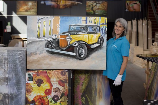 Canvas Wall Art - Abstract - Memories from the Past, the Yellow Collection Car