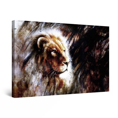 Canvas Wall Art - Lion Searching for Freedom Animals