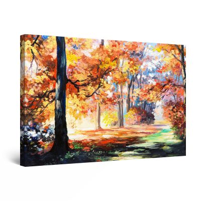 Canvas Wall Art - Wonderful Warm Colors in the Forest