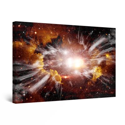 Canvas Wall Art - Abstract - Galaxy X Brown Universe and Light