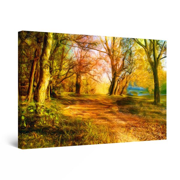 Canvas Wall Art - Warm Colors in the Woods