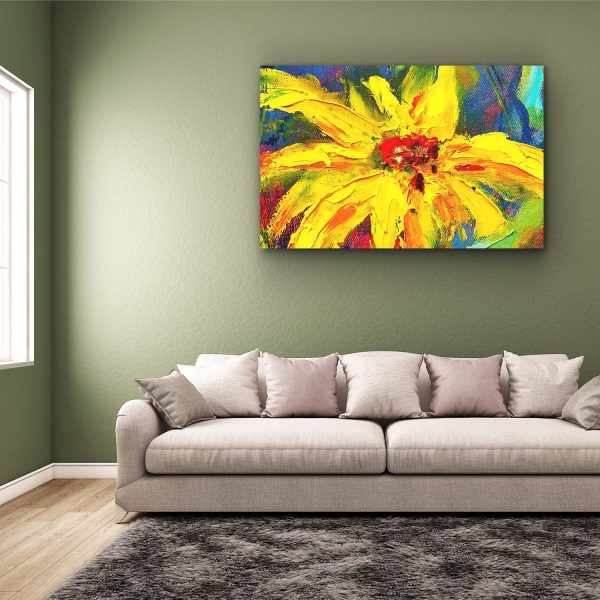 Canvas Wall Art - Abstract Yellow Red Flower