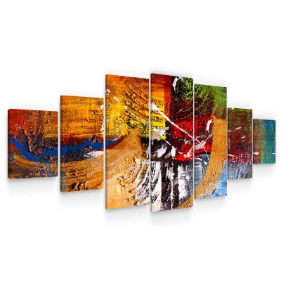 Large Canvas Wall Art - Abstract Dimensions Set of 7 Panels