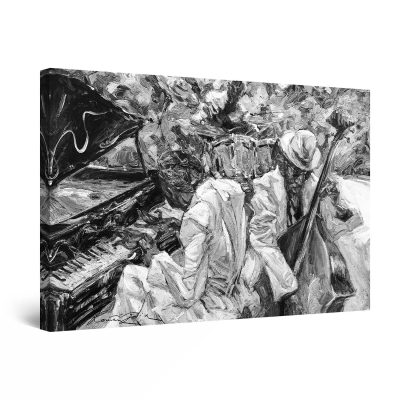Canvas Wall Art - Black and White Jazz Singers