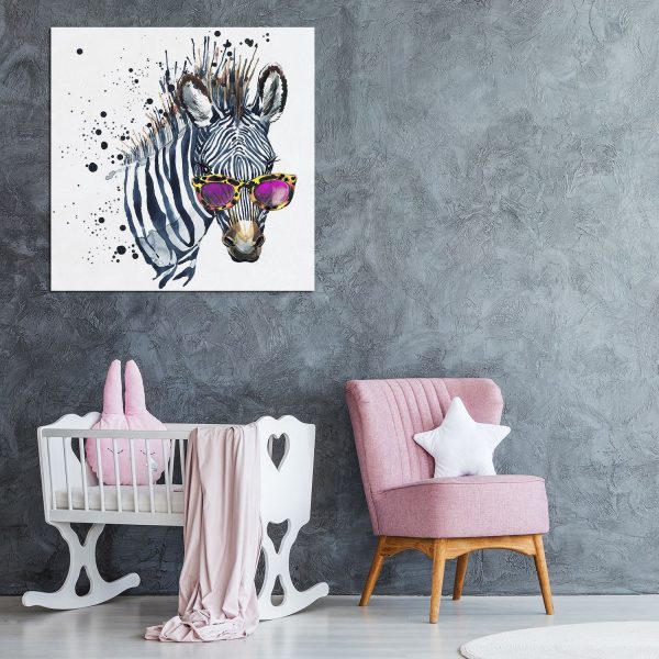 Canvas Wall Art Fashion Zebra 80 x 80 cm