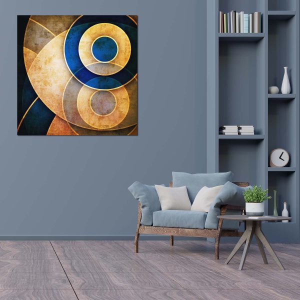 Canvas Wall Art Brown Circles 80 x 80 cm