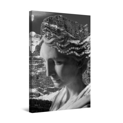 Canvas Wall Art - Black and White Statue