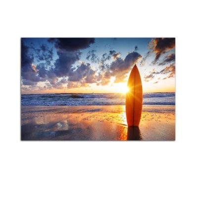 Plexiglass Wall Art - Sunset on the Beach and Surfing Decor  60 x 90 CM