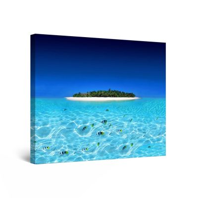 Canvas Wall Art Abstract - Exotic Holiday Destination Beach 80 x 80 cm