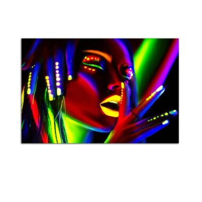 Plexiglass Wall Art - Woman with Bright Makeup Decor  60 x 90 CM