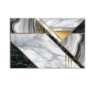 Plexiglass Wall Art - Marble with Gold Inserts Decor  60 x 90 CM