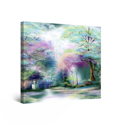Canvas Wall Art Abstract - Divine Landscape in The Forest 80 x 80 cm