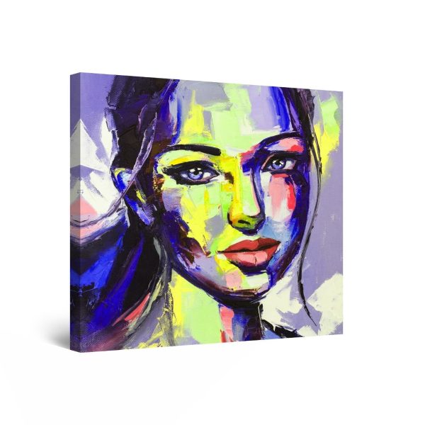 Canvas Wall Art Abstract - Eva Woman Sweet and Innocent Face 80 x 80 cm