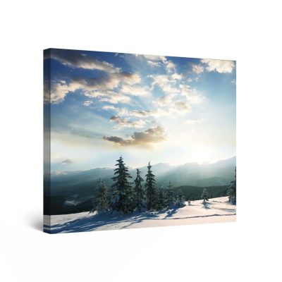 Canvas Wall Art Abstract - Winter Sunrise 80 x 80 cm