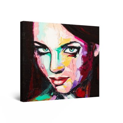 Canvas Wall Art Abstract - Eva Woman Painted Face, Strong Personality 80 x 80 cm