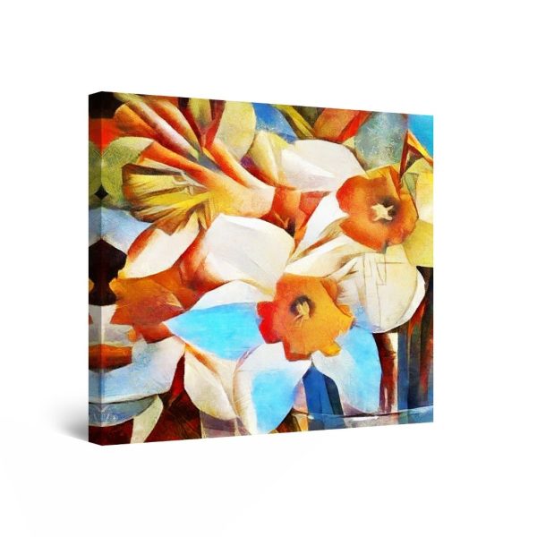 Canvas Wall Art - Daffodils, Spring Flowers 80 x 80 cm