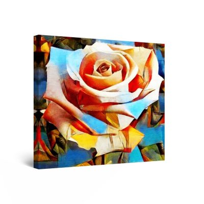 Canvas Wall Art - Orange Rose Gift from You 80 x 80 cm
