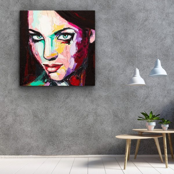 Eva Woman Painted Face, Strong Personality 80 x 80 cm