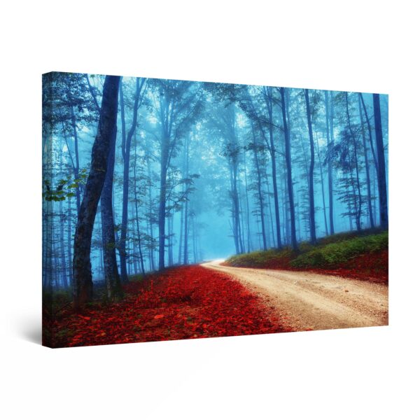 Canvas Wall Art - Fantasy Red Forest Trees Nature Landscape