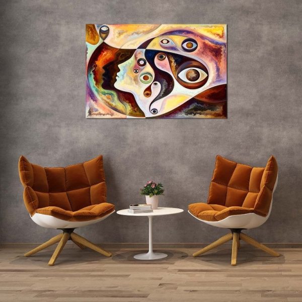 Plexiglass Wall Art - Abstract Vision in Shades of Brown Decor  60 x 90 CM