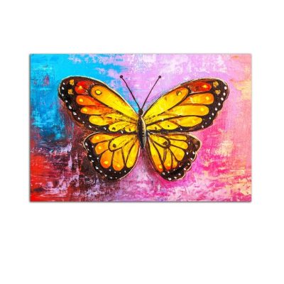 Plexiglass Wall Art - Yellow Butterfly Decor  60 x 90 CM