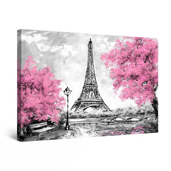 Paris City of Love Pink Trees Eiffel