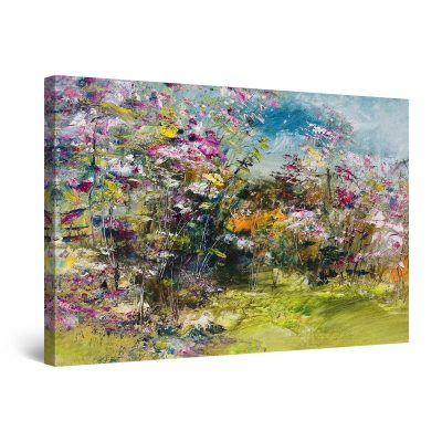 Canvas Wall Art - Abstract Painting Flowers Green