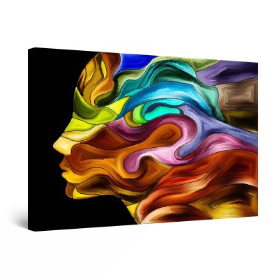 Canvas Wall Art - Abstract Woman Face Colored