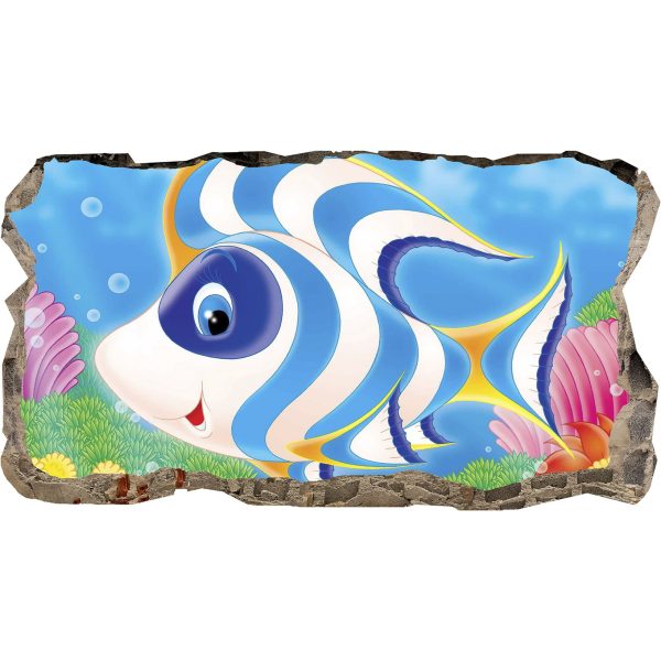 3D Mural Wall Art - Decor Happy Fish Amazing