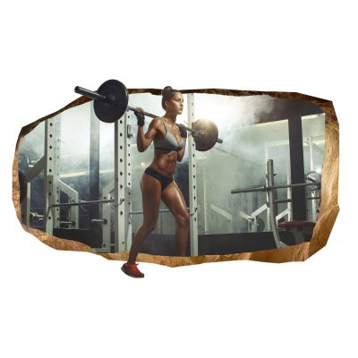 3D Mural Wall Art - Decor Sexy Girl At and Gym Amazing
