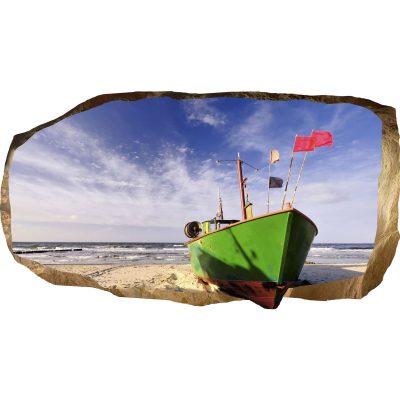 3D Mural Wall Art - Decor Boat on the Sand III Amazing