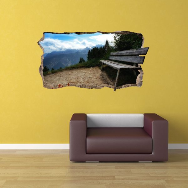 3D Mural Wall Art - Bench in Nature Amazing