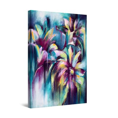Canvas Wall Art - Abstract Flowers in Shades of Purple