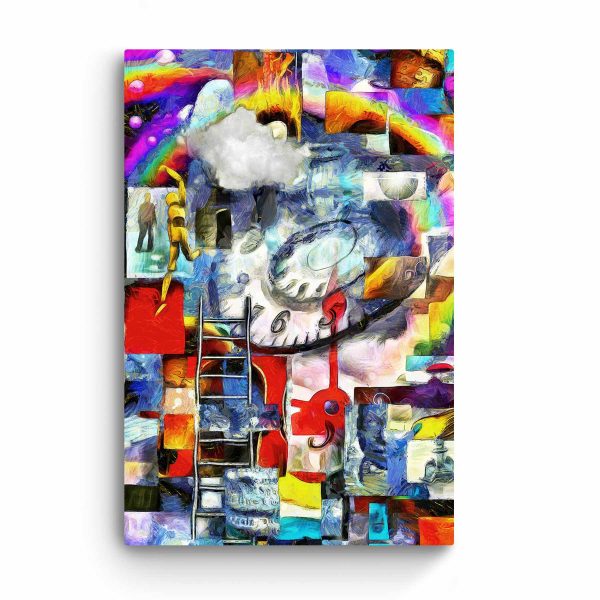 Canvas Wall Art - Colorful Abstract Vision of Time