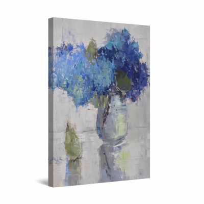 Canvas Wall Art - Blue Flowers in The Vase