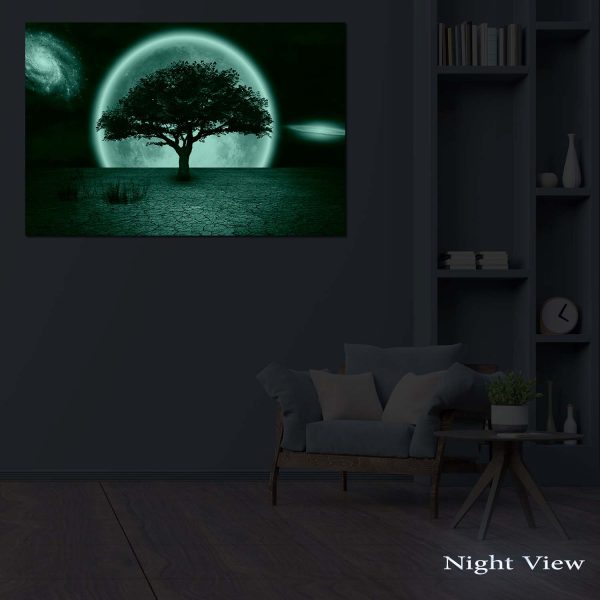 Canvas Wall Art - The Fantasy Universe and Tree
