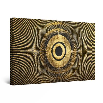 Canvas Wall Art - Classy Pattern Brown Gold Circles