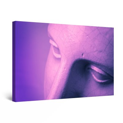 Canvas Wall Art - Purple Face Statue